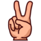 Victory Hand - Medium Light emoji on Emojidex